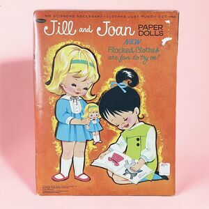 Vintage 1965 Jill & Joan Paper Dolls with Flocked Clothes Whitman Publishing